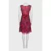 Red silk sleeveless dress