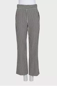 Striped silk trousers