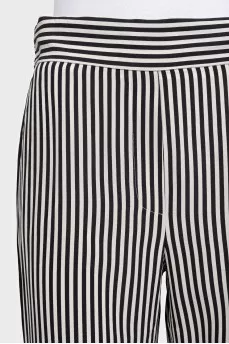 Striped silk trousers