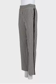 Striped silk trousers