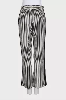 Striped silk trousers