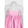 Pink mini dress with ruffles