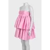 Pink mini dress with ruffles