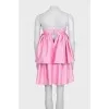 Pink mini dress with ruffles