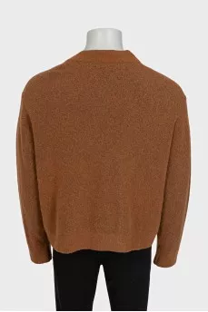 Men's brown wool cardigan