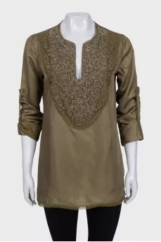 Silk blouse decorated with beads
