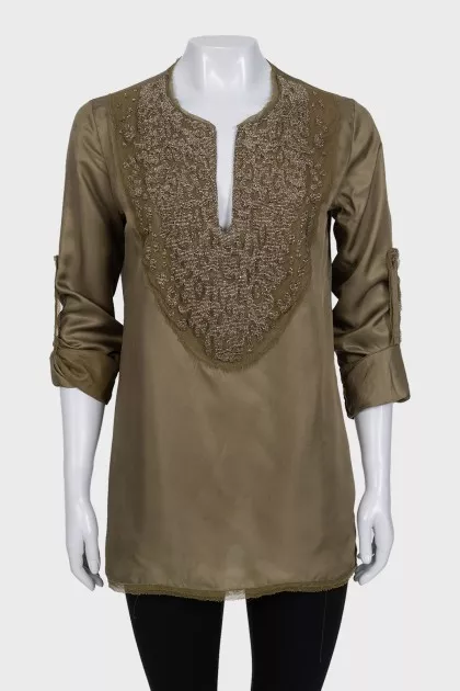 Silk blouse decorated with beads