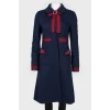 Blue blue coat of silhouette trapezoid