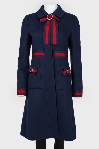 Blue blue coat of silhouette trapezoid