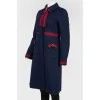 Blue blue coat of silhouette trapezoid