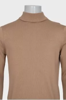 Men's brown wool turtleneck