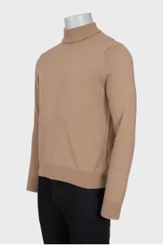 Men's brown wool turtleneck