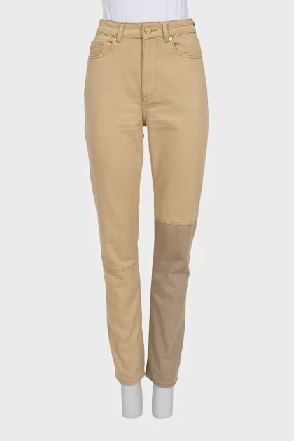 Skinny jeans with contrasting inserts