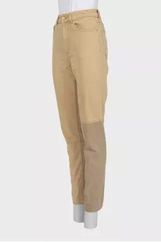 Skinny jeans with contrasting inserts