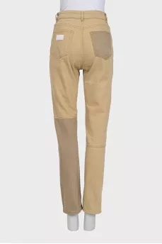 Skinny jeans with contrasting inserts