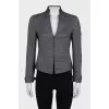 Gray cropped striped jacket