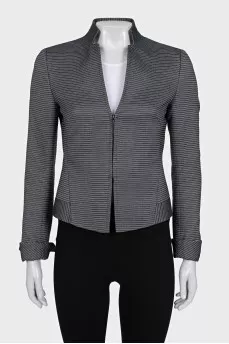 Gray cropped striped jacket