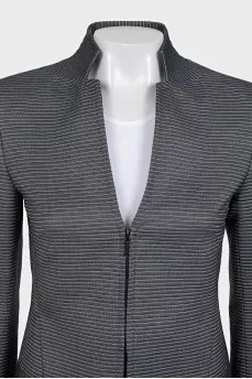 Gray cropped striped jacket