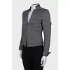 Gray cropped striped jacket