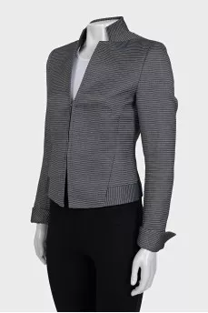 Gray cropped striped jacket