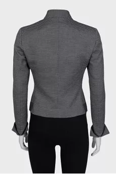 Gray cropped striped jacket