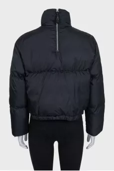 Black zip-up jacket with logo