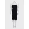 Draped mesh fitted dress