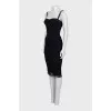 Draped mesh fitted dress