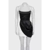 Black and white zipper mini dress