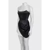 Black and white zipper mini dress