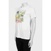 Straight-cut T-shirt with an accent print