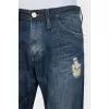 Men's straight-leg jeans with a distressed effect