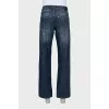 Men's straight-leg jeans with a distressed effect