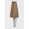 Wool skirt with metallic decor