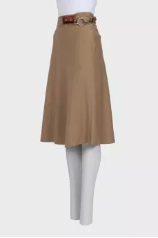 Wool skirt with metallic decor