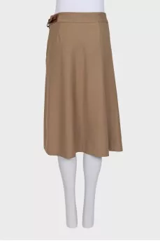 Wool skirt with metallic decor