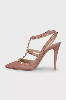 Кожаные босоножки с шипами Rockstud 