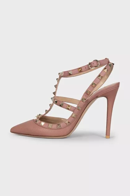 Кожаные босоножки с шипами Rockstud 