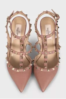 Кожаные босоножки с шипами Rockstud 