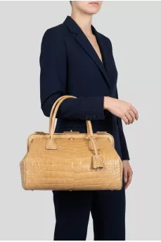 Beige animal print bag