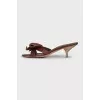 Brown leather mules