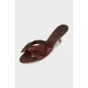 Brown leather mules