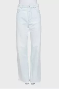 Straight-leg jeans with raw hem