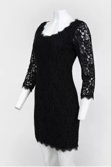 Black lace dress with back zip