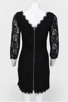 Black lace dress with back zip