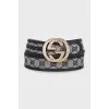 Blue belt with signature print