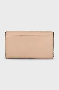 Beige leather crossbody