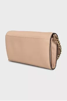 Beige leather crossbody