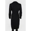 Black wool coat with belt