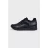 Men's black perforated sneakers